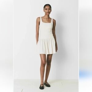 Rue Sophie Revolve Nuage Mini Sleeveless Dress Size L Ivory Preppy Tennis Dress
